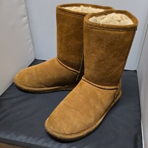 BearPaw Womens 9.5" Tan Suede Boots Size 8